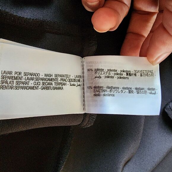 Zara Flare Shift Mini Cocktail Dress Women's Size M Black Long Sleeve Polyester - Picture 5 of 11